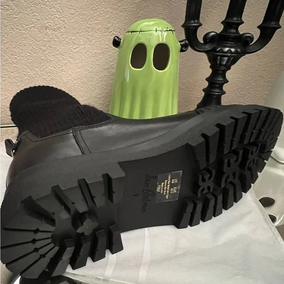 Sam Edelman Steele Knit Chelsea Black Leather Ankle Boots - Picture 8 of 9